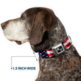 Load image into Gallery viewer, Dog Bone Seatbelt Buckle Collar - American Flag Vivid CLOSE-UP