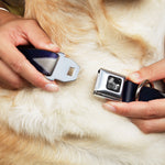 Dog Bone Seatbelt Buckle Collar - American Flag Vivid Stars CLOSE-UP Blue/White