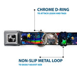 Dog Bone Seatbelt Buckle Collar - Astronaut Cats in Space/Rainbows/Stars