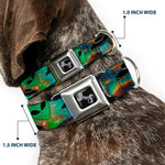 Dog Bone Seatbelt Buckle Collar - Aliens & UFO's Galaxy/Green/Black/White