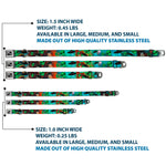 Dog Bone Seatbelt Buckle Collar - Aliens & UFO's Galaxy/Green/Black/White