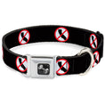 Load image into Gallery viewer, Dog Bone Seatbelt Buckle Collar - Anti-California Logo Black/Red/White