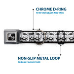 Dog Bone Seatbelt Buckle Collar - Anonymous Face CLOSE-UP Repeat White/Black/Gray