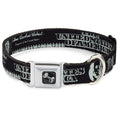 Load image into Gallery viewer, Dog Bone Seatbelt Buckle Collar - Americana One Hundred Dollar Bill Elements Black/Gray
