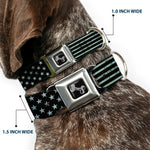 Dog Bone Seatbelt Buckle Collar - Americana Stars & Stripes2 Weathered Black/Gray