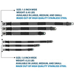 Dog Bone Seatbelt Buckle Collar - Americana Stars & Stripes2 Black/White