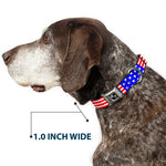 Dog Bone Seatbelt Buckle Collar - Americana Stars & Stripes2 Red/White/Blue