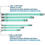 Dog Bone Seatbelt Buckle Collar - Anchor2 CLOSE-UP Green/Pink/White