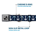 Load image into Gallery viewer, Dog Bone Seatbelt Buckle Collar - Anchor2 Flip CLOSE-UP Navy/Baby Blue/White
