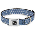Load image into Gallery viewer, Dog Bone Seatbelt Buckle Collar - Anchor2 Monogram Baby Blue/Navy/White