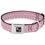 Dog Bone Seatbelt Buckle Collar - Anchor2 Monogram Baby Pink/Baby Blue/White