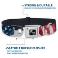 Load image into Gallery viewer, Dog Bone Seatbelt Buckle Collar - American Flag Vertical CLOSE-UP
