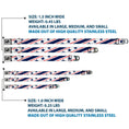 Load image into Gallery viewer, Dog Bone Seatbelt Buckle Collar - Americana Diagonal Stars & Stripes White/Red/Blue