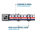 Dog Bone Seatbelt Buckle Collar - Americana Stars & Stripes7 White/Blue/Red