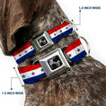 Load image into Gallery viewer, Dog Bone Seatbelt Buckle Collar - Americana Star Stripes Red/White/Blue