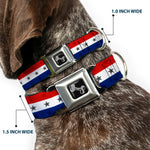 Dog Bone Seatbelt Buckle Collar - Americana Star Stripes Red/White/Blue