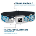 Load image into Gallery viewer, Dog Bone Seatbelt Buckle Collar - Bandana/Skulls Baby Blue/White