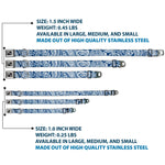 Dog Bone Seatbelt Buckle Collar - Bandana/Skulls Royal/White