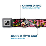 Dog Bone Seatbelt Buckle Collar - Born to Raise Hell Pink