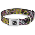 Load image into Gallery viewer, Dog Bone Seatbelt Buckle Collar - Born to Raise Hell Pink
