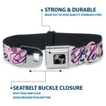 Load image into Gallery viewer, Dog Bone Seatbelt Buckle Collar - Born to Blossom Blue