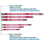 Dog Bone Seatbelt Buckle Collar - Born to Blossom Pink