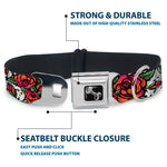 Dog Bone Seatbelt Buckle Collar - Born to Blossom White