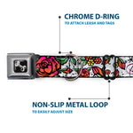 Dog Bone Seatbelt Buckle Collar - Born to Blossom White