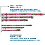 Dog Bone Seatbelt Buckle Collar - Born to Blossom CLOSE-UP Pink