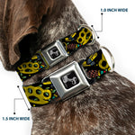 Dog Bone Seatbelt Buckle Collar - Born to Raise Hell CLOSE-UP Black