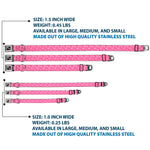 Dog Bone Seatbelt Buckle Collar - Butterflies Pink