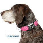 Dog Bone Seatbelt Buckle Collar - Butterflies Pink