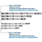 Dog Bone Seatbelt Buckle Collar - BD Skull w/Roses