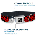 Dog Bone Seatbelt Buckle Collar - Bandana/Skulls Black/Red