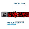 Load image into Gallery viewer, Dog Bone Seatbelt Buckle Collar - Bandana/Skulls Black/Red