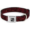 Load image into Gallery viewer, Dog Bone Seatbelt Buckle Collar - Bandana/Skulls Black/Red