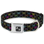 Dog Bone Seatbelt Buckle Collar - BD Monogram Black/Multi Neon
