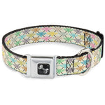 Dog Bone Seatbelt Buckle Collar - BD Monogram Tan/Multi Neon