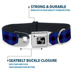 Dog Bone Seatbelt Buckle Collar - Buffalo Plaid Black/Blue