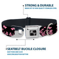 Load image into Gallery viewer, Dog Bone Seatbelt Buckle Collar - Butterfly Garden Black/Pink