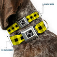 Load image into Gallery viewer, Dog Bone Seatbelt Buckle Collar - Buffalo Plaid Black/Neon Yellow
