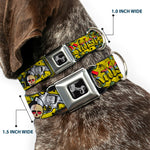 Dog Bone Seatbelt Buckle Collar - Born to Raise Hell Yellow