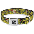 Load image into Gallery viewer, Dog Bone Seatbelt Buckle Collar - Born to Raise Hell Yellow