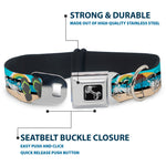 Dog Bone Seatbelt Buckle Collar - Beach Scene 1