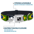 Load image into Gallery viewer, Dog Bone Seatbelt Buckle Collar - Brazil Flags