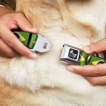 Dog Bone Seatbelt Buckle Collar - Brazil Flags