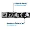 Load image into Gallery viewer, Dog Bone Seatbelt Buckle Collar - BD Skulls w/Wings Black/White