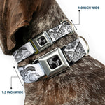 Dog Bone Seatbelt Buckle Collar - BD Est. 93 White