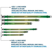 Dog Bone Seatbelt Buckle Collar - Buckle-Down Cab Stripe Green/Yellow Fade