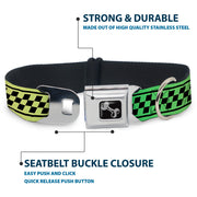Dog Bone Seatbelt Buckle Collar - Buckle-Down Cab Stripe Green/Yellow Fade